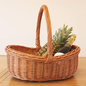 Prestige Wicker Willow Basket with Handle, Natural, 43x36x35 cm