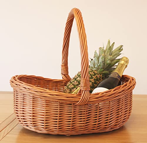 Prestige Wicker Willow Basket with Handle, Natural, 43x36x35 cm