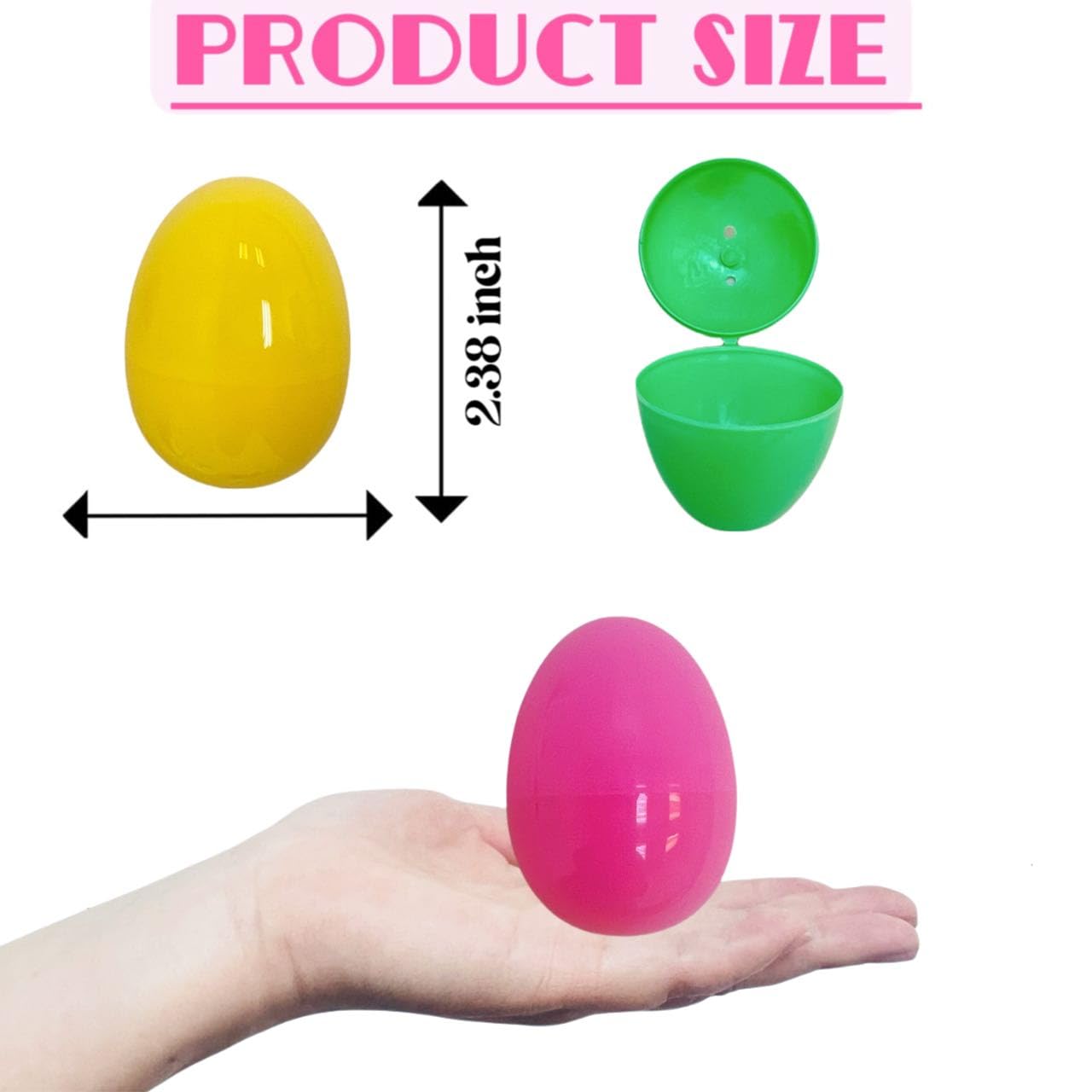 GiftExpress Plastic Bright Easter Egg Assortment 50 Pcs Perfect for Easter Egg Hunt/Surprise Egg/Easter Hunt