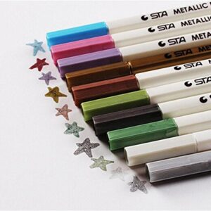 10pcs/lot Album Photo STA Metallic Multi Color Pens Markers DIY Arts & Crafts 10 Color Gel Pens