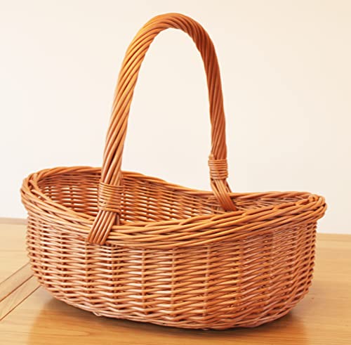 Prestige Wicker Willow Basket with Handle, Natural, 43x36x35 cm