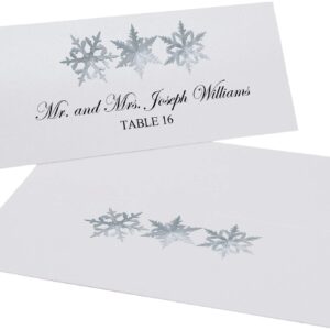 Christmas and Holiday Snowflake Pattern Printable Place Cards, Set of 60 (10 Sheets), Laser & Inkjet Printers - Wedding, Party, Dinner, and Special Events - Made in the USA