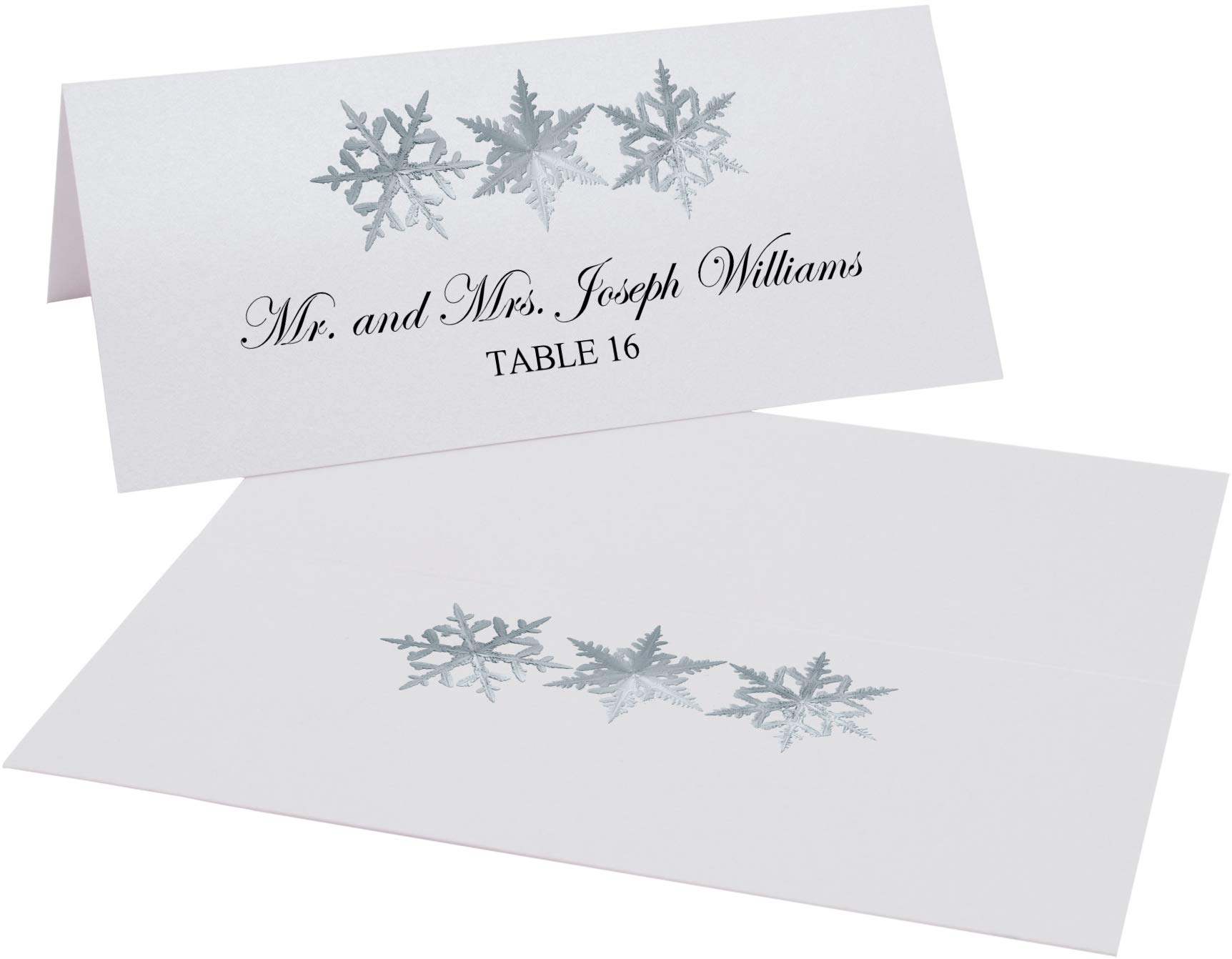 Christmas and Holiday Snowflake Pattern Printable Place Cards, Set of 60 (10 Sheets), Laser & Inkjet Printers - Wedding, Party, Dinner, and Special Events - Made in the USA