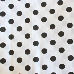 Polycotton Fabric Printed Polka DOTS Black White Background / 60" Wide/Sold by The Yard