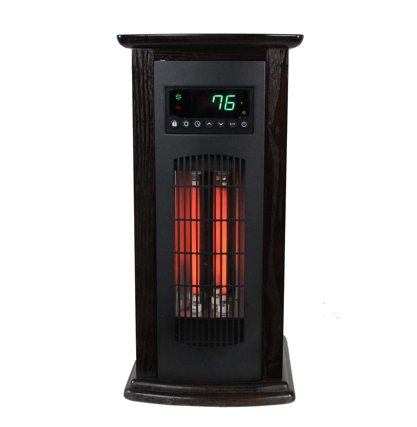 LifeSmart Electric Tower Heater, Portable Infrared Quartz Space Heater with 2 Remote Controls, 1500W