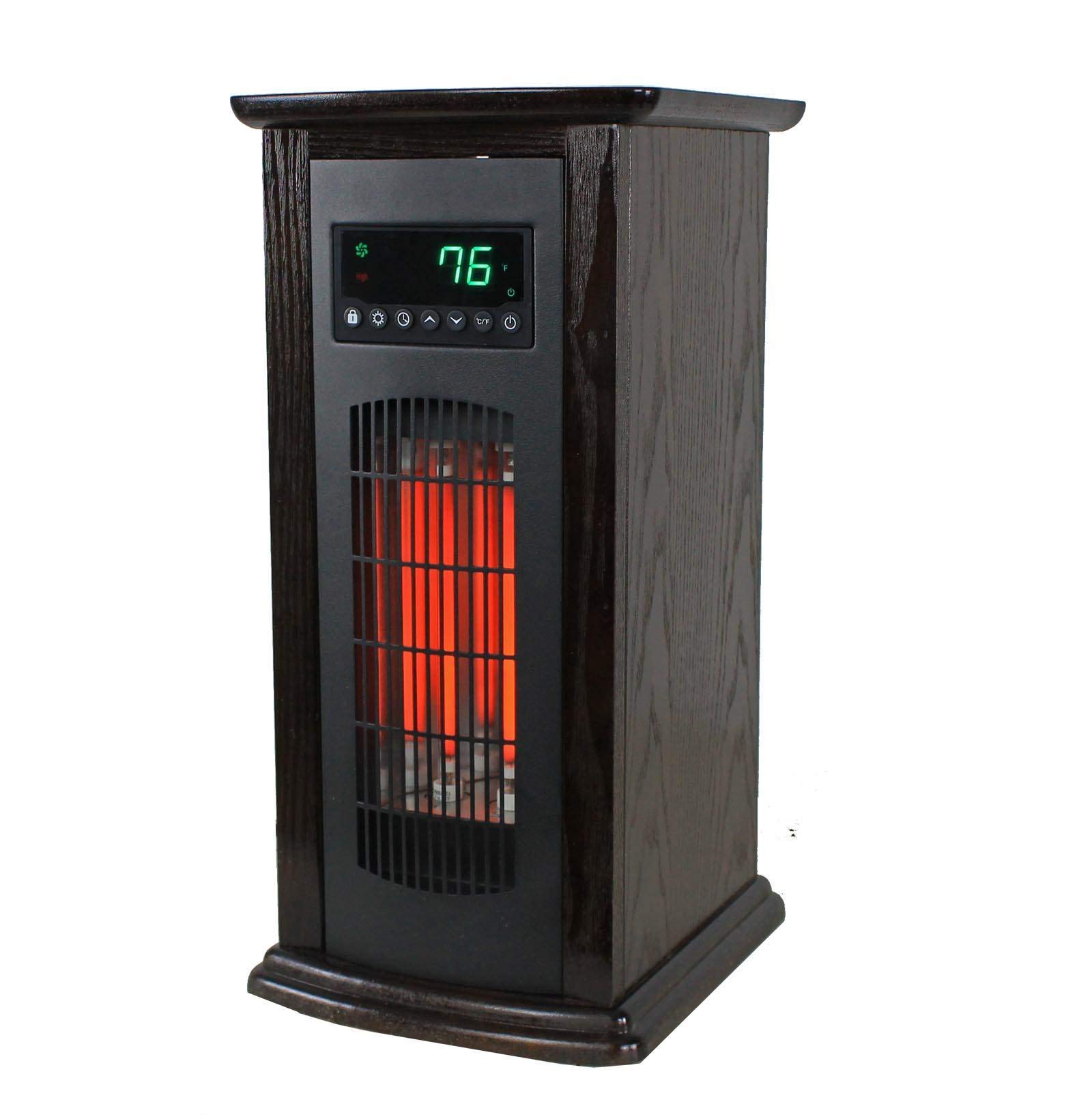 LifeSmart Electric Tower Heater, Portable Infrared Quartz Space Heater with 2 Remote Controls, 1500W