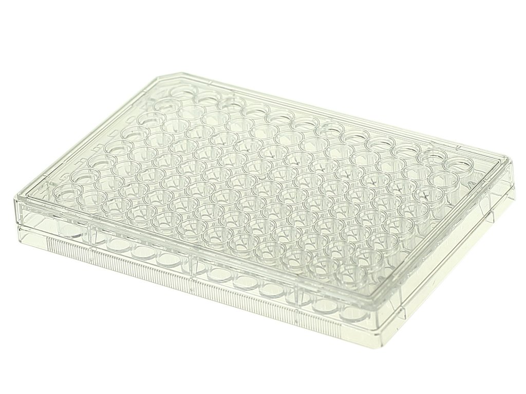 Nest Scientific 701001 Polystyrene 96 Well Cell Culture Plate, Flat Bottom, Tissue Culture Treated, Sterile, Clear, 1 per Pack, 100 per Case (Pack of 100)