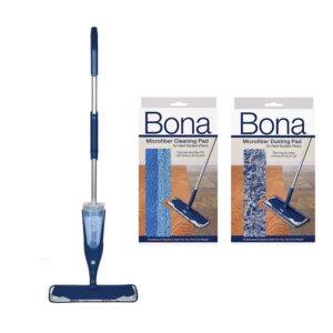 bona hardwood floor spray curve mop with dust pad and cleaning pad