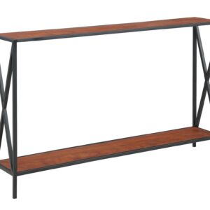 Convenience Concepts Tucson Console Table 47.25" - Modern Sofa Table with Storage Shelf, Entryway Hall Table for Living Room, Cherry/Black