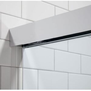 KOHLER sliding bath door, 62"H x 56-5/8 – 59-5/8"W, with 5/16" thick Crystal Clear glass