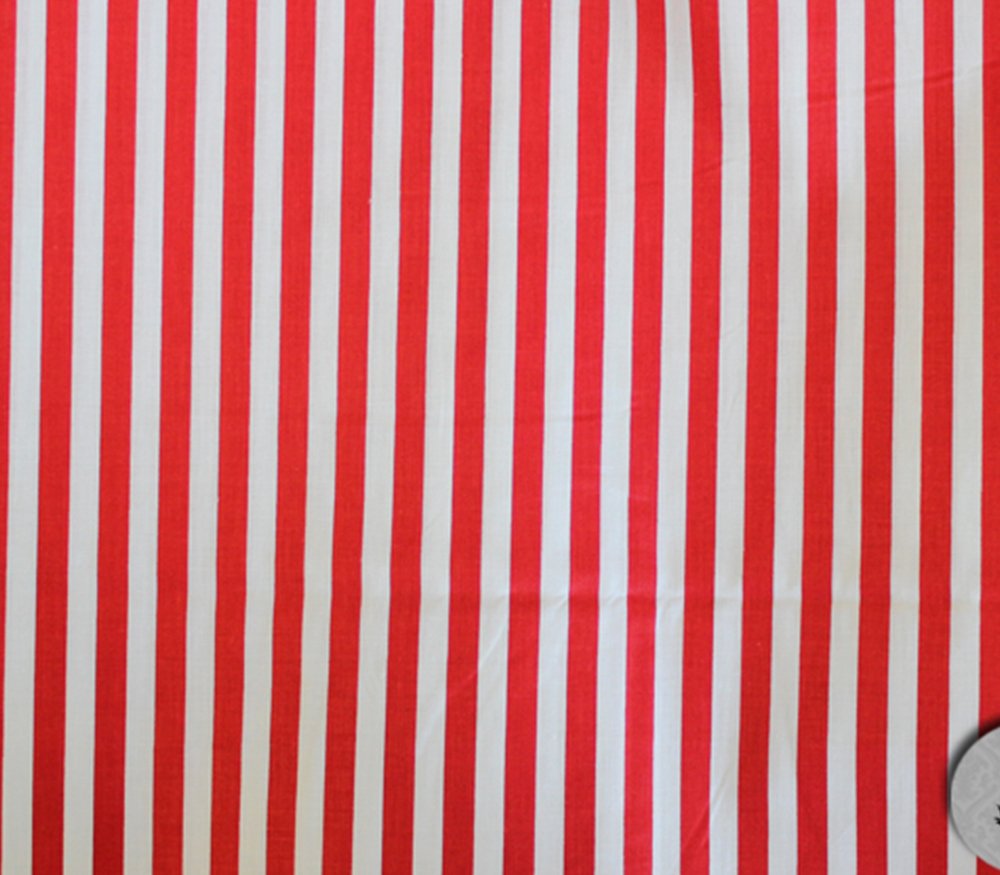 Polycotton Fabric Printed Stripe RED / 60" Wide/Sold by The Yard