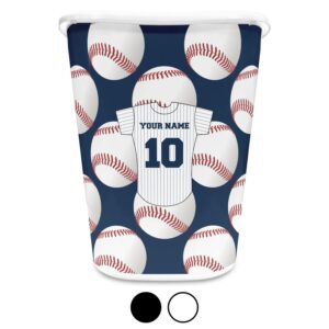 RNK Shops Personalized Baseball Jersey Waste Basket - Single Sided (White)