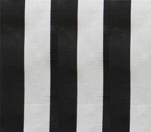 polycotton fabric printed large stripes black white / 60" wide/sold by the yard