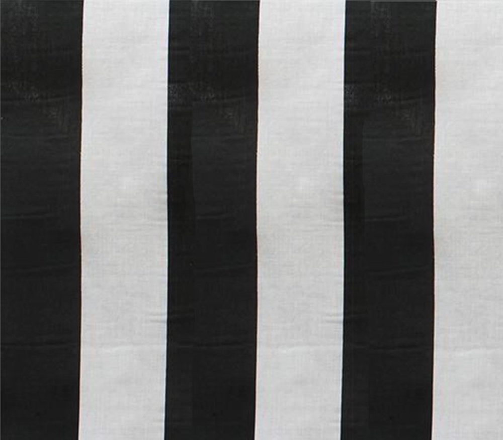 Polycotton Fabric Printed Large Stripes Black White / 60" Wide/Sold by The Yard