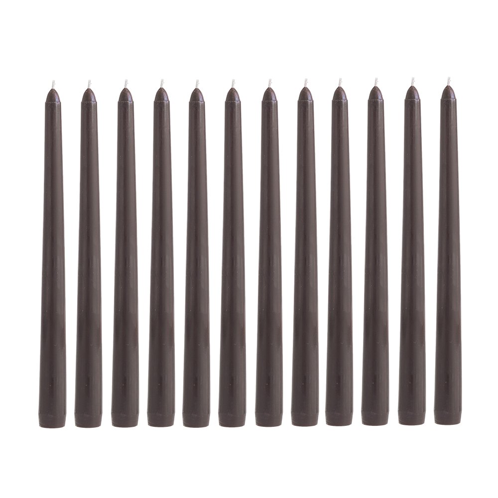 SRG Brown Unscented 10" x 7/8" Taper Candles Pack of 12