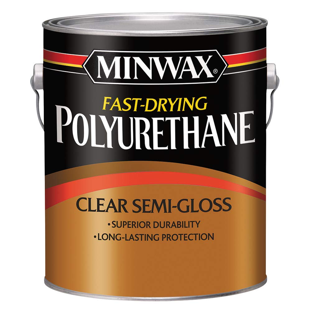 Minwax Fast Drying Polyurethane Protective Wood Finish, Clear Semi-Gloss, 1 Gallon