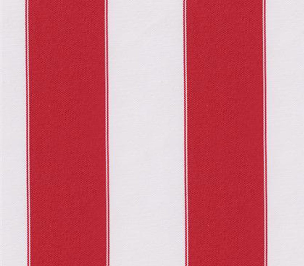 Indoor/Outdoor Waterproof Fabric Bordered Deck Stripe RED White / 60" Wide / ...