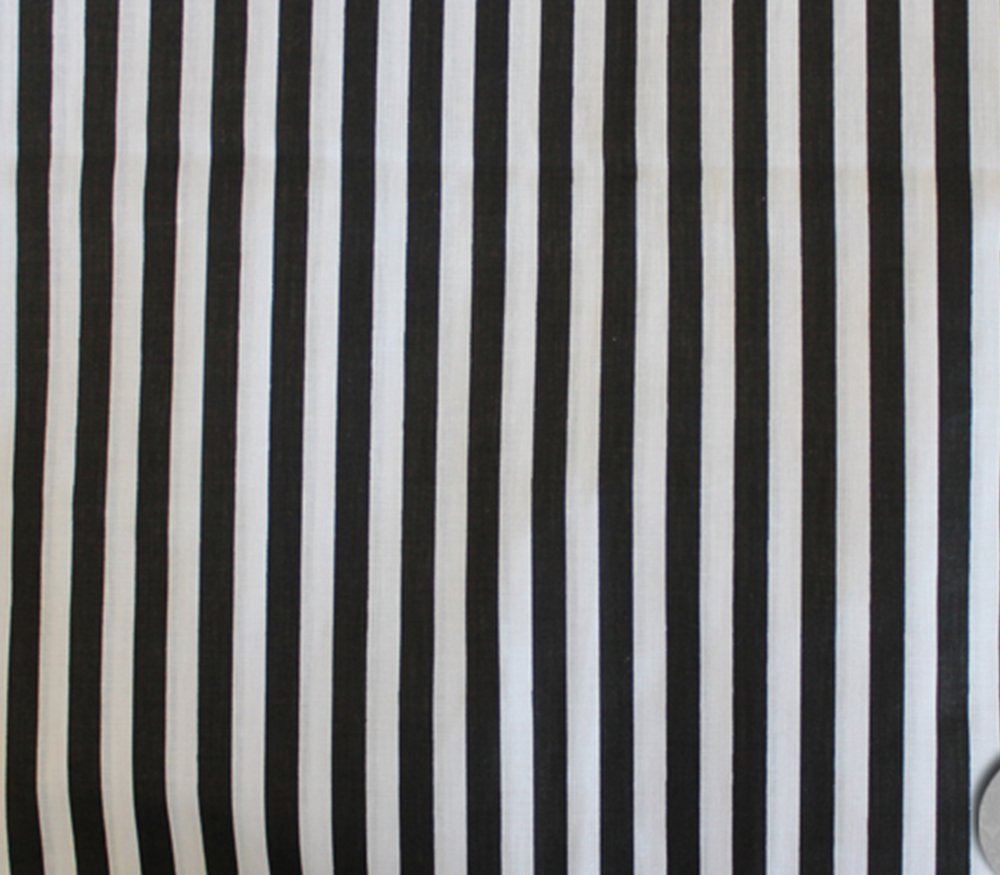 Polycotton Fabric Printed Stripe Black / 60" Wide/Sold by The Yard