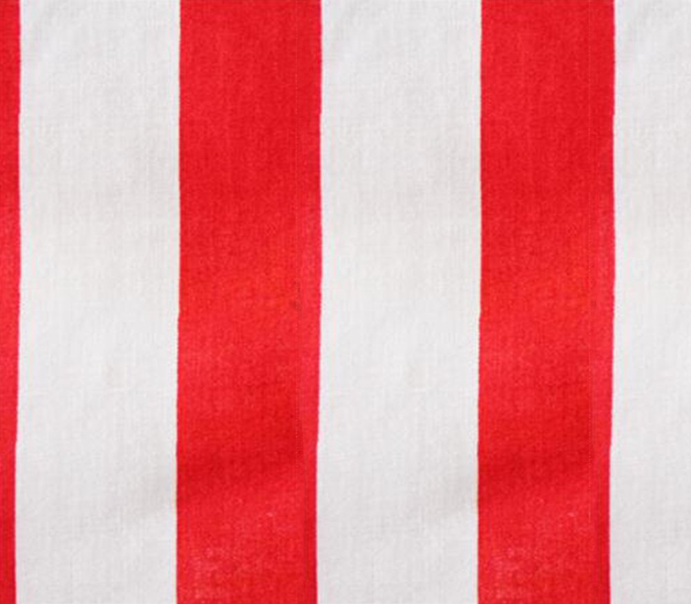 Polycotton Fabric Printed Large Stripes RED White / 60" Wide/Sold by The Yard