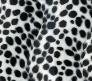 velboa fabric faux fake animal fur white and black dalmatian / 60" wide/sol...