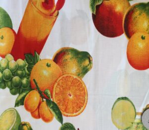 polycotton fabric printed fruit juice / 60" wide/sold by the yard