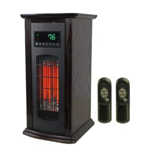 LifeSmart Electric Tower Heater, Portable Infrared Quartz Space Heater with 2 Remote Controls, 1500W