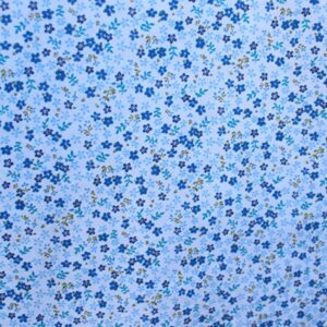 Polycotton Fabric Printed Lobelia Blue / 60" Wide/Sold by The Yard