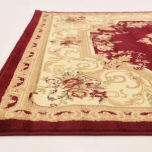 Unique Loom Versailles Collection Traditional Classic Floral Motif Area Rug (6' 0 x 9' 0 Rectangular, Burgundy/ Ivory)