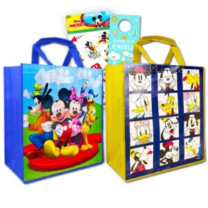 disney mickey mouse reusable tote bag set (2 vintage classic totes)