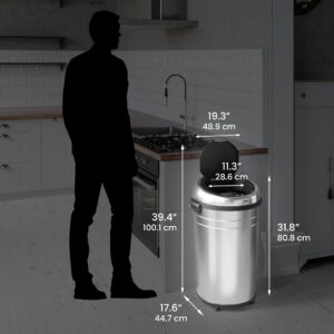 iTouchless 23 Gallon Commercial Size Sensor Trash Can with AbsorbX Odor Control System, Touchless Garbage Bin for Office, Kitchen, Brushed Stainless Steel