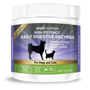 ample nutrition digestive enzyme for dogs & cats, 7.05oz - tasteless powdered blend