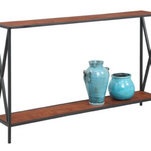 Convenience Concepts Tucson Console Table 47.25" - Modern Sofa Table with Storage Shelf, Entryway Hall Table for Living Room, Cherry/Black