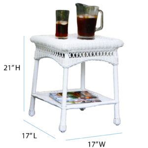 Tortuga Outdoor 3 Piece Portside Plantation Rocking Chair rockers with 1 side table (Set of 2), White Coastal