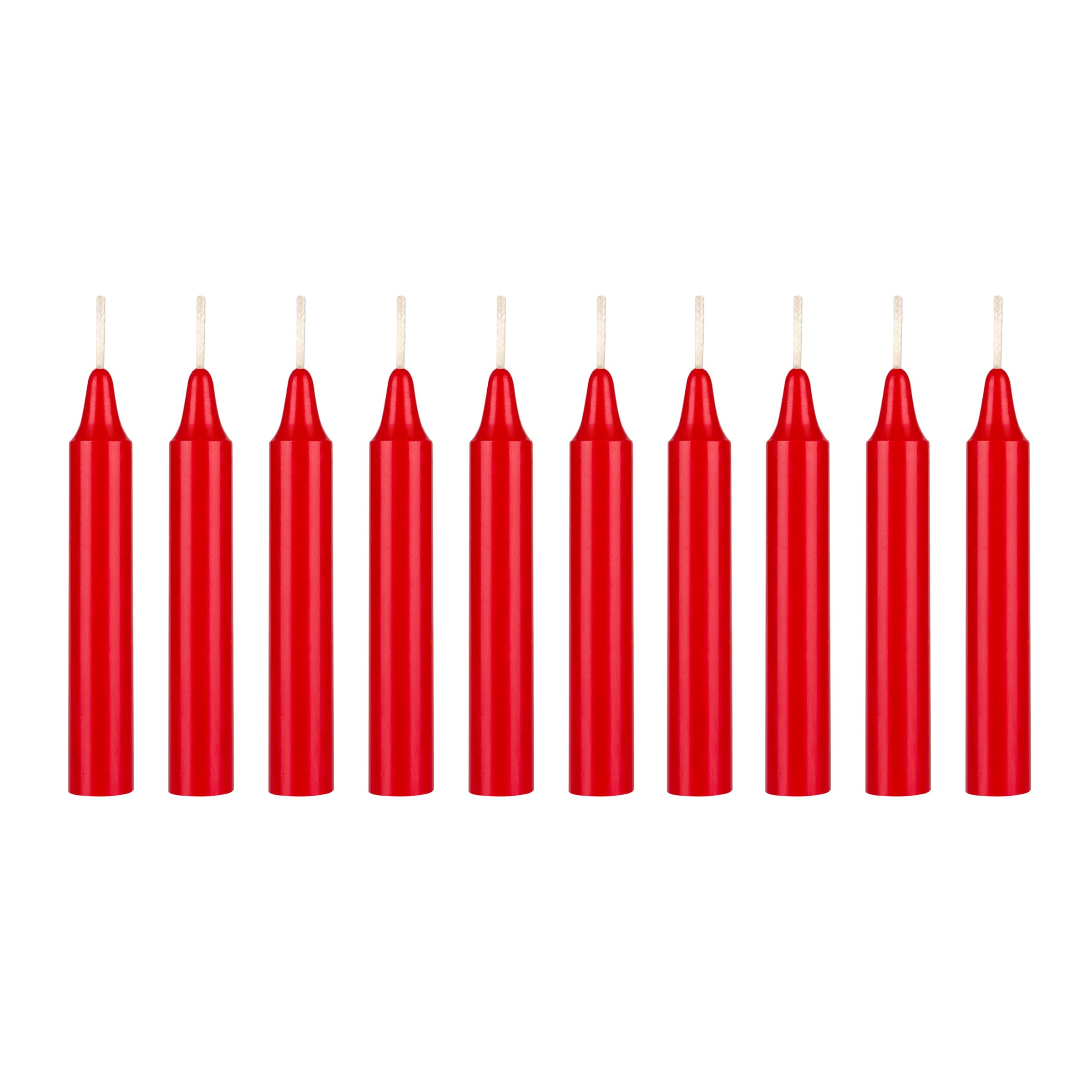 Mega Candles 10 pcs Unscented Red 5 Inch Taper Candles, Multi Purpose, Household General Usage, Emergency Lighting, Church, Prayer Vigils, Religious Ceremonies