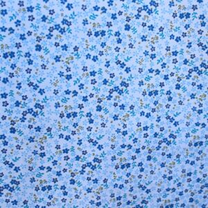 Polycotton Fabric Printed Lobelia Blue / 60" Wide/Sold by The Yard