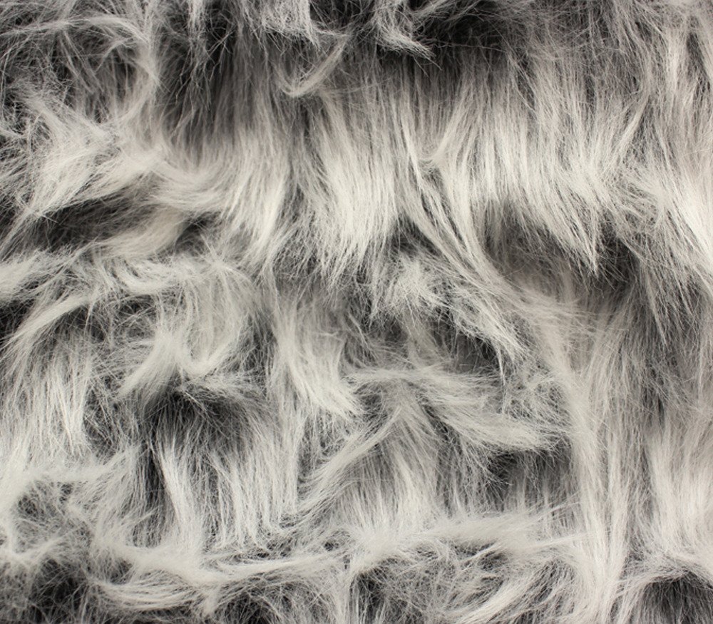 Faux Fur Fabric Long Pile Monkey Shaggy Gray Frost / 60" Wide/Sold by The Yard