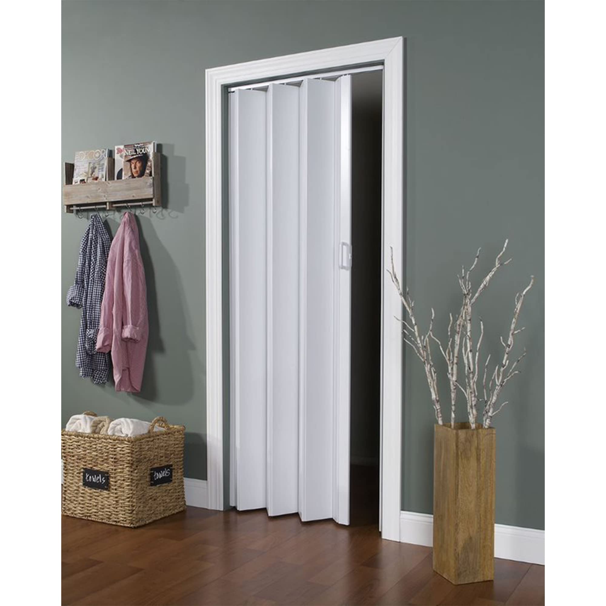 LTL Home Products OK4880H Oakmont Interior Accordion Folding Door, 48" x 80", White