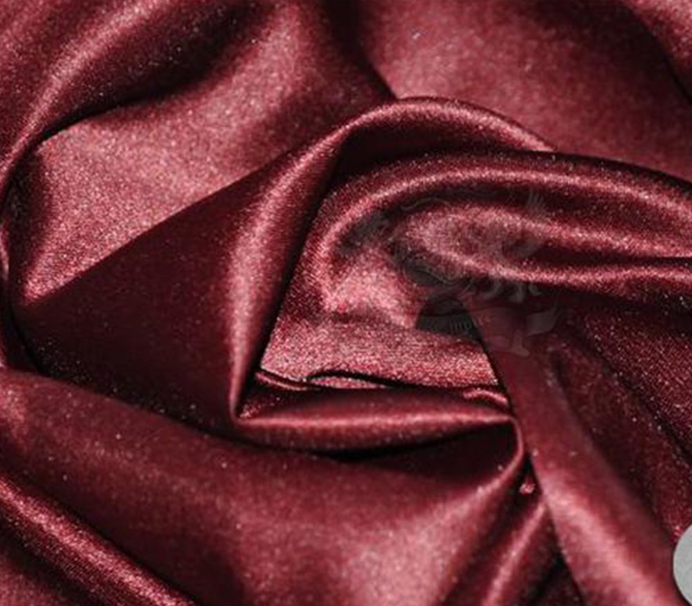 Satin L'Amour Solid Fabric 60" Wide Sold by The Yard (Burgundy)