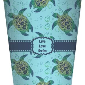 RNK Shops Personalized Sea Turtles Waste Basket - Single Sided (White)