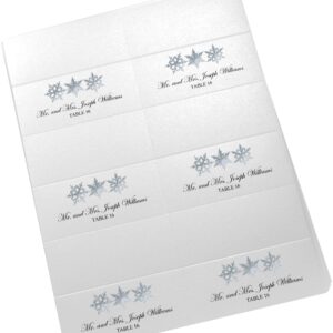 Christmas and Holiday Snowflake Pattern Printable Place Cards, Set of 60 (10 Sheets), Laser & Inkjet Printers - Wedding, Party, Dinner, and Special Events - Made in the USA