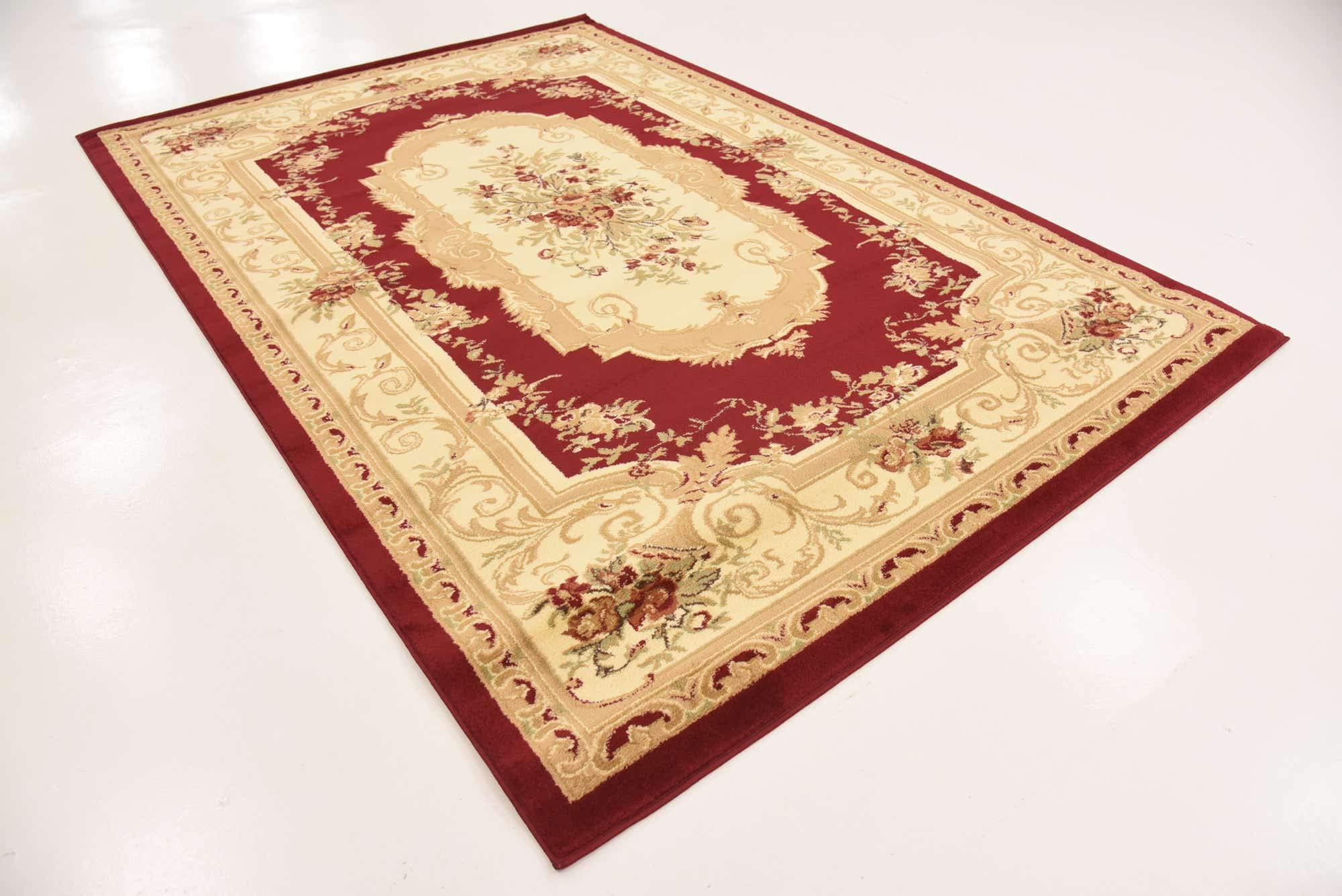 Unique Loom Versailles Collection Traditional Classic Floral Motif Area Rug (6' 0 x 9' 0 Rectangular, Burgundy/ Ivory)