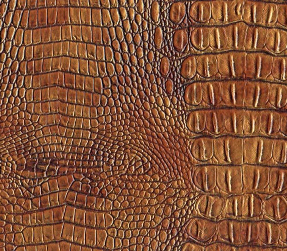 Vinyl Crocodile Crock Fake Leather Upholstery 54" Wide Sold by The Yard (BRONZIE)