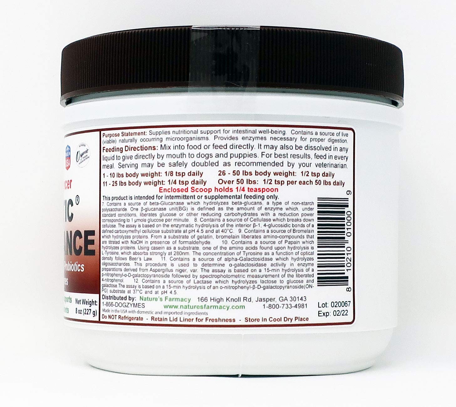 Dogzymes Probiotic Daily Balance - Supplies Nutritional Support and Live microorganisms for intestinal Well-Being as Well as enzymes for Proper Digestion. (8 Ounce)