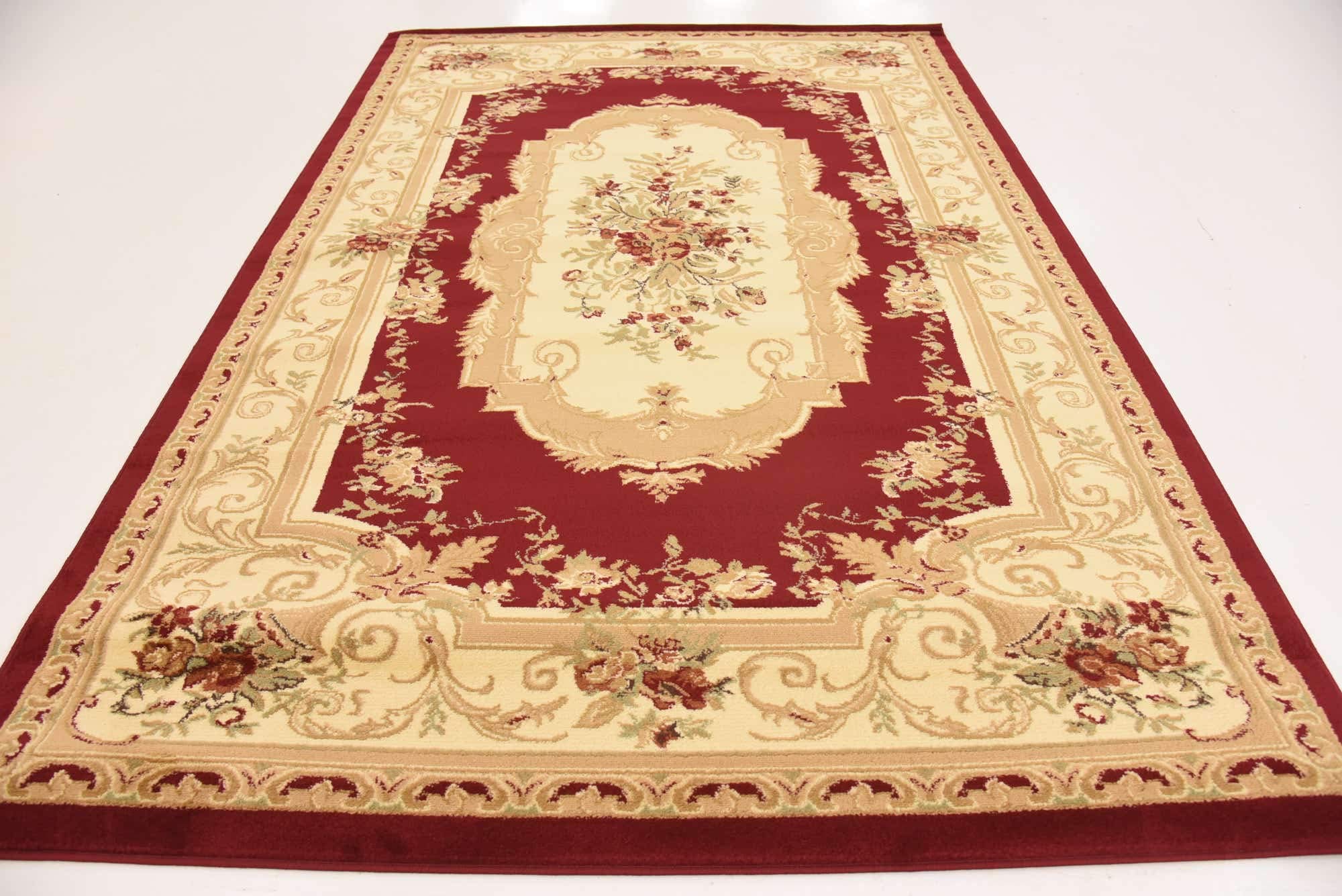 Unique Loom Versailles Collection Traditional Classic Floral Motif Area Rug (6' 0 x 9' 0 Rectangular, Burgundy/ Ivory)