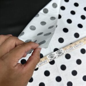 Polycotton Fabric Printed Polka DOTS Black White Background / 60" Wide/Sold by The Yard