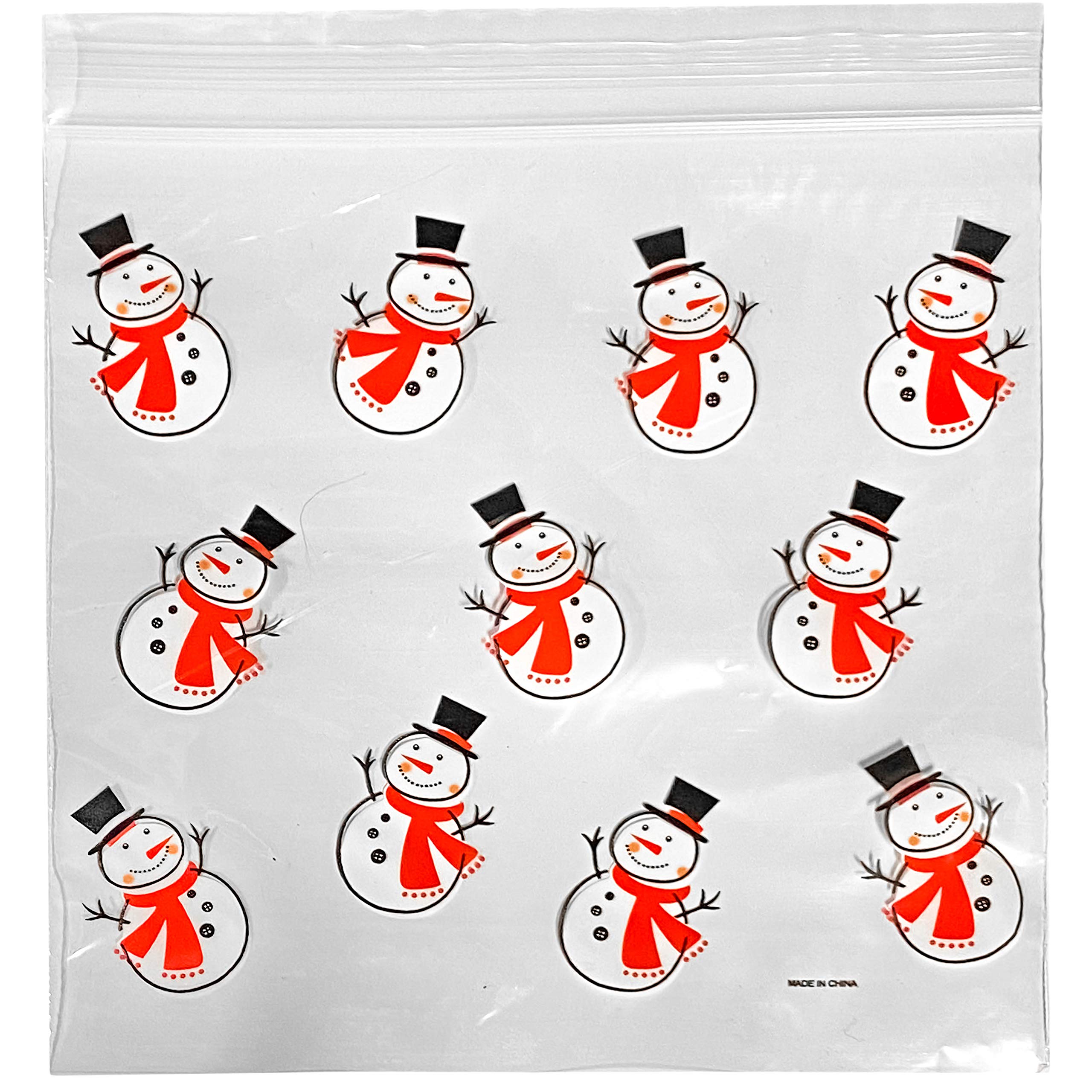 Set of 90 Assorted Christmas Holiday Treat Bags with Zip Lock! 3 Assorted Styles!90 Count (Pack of 1)