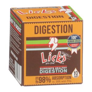 licks pill free dog digestion - dog gut health and gas relief - bloating relief and digestion supplement for dogs - dog health supplies - gel packets - 10 use