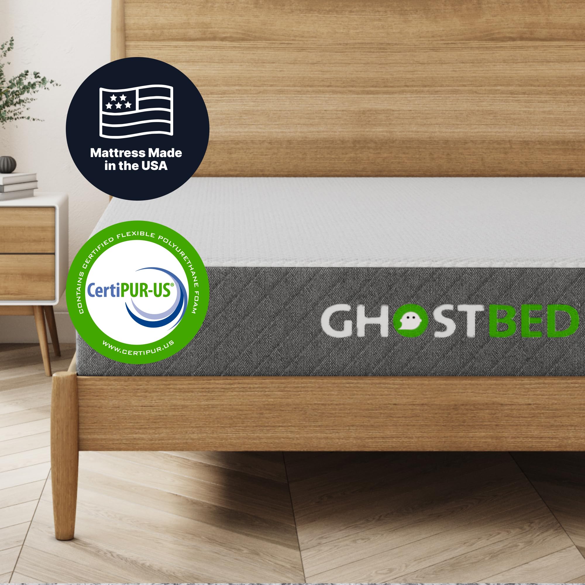 GhostBed Classic 11 Inch Cool Gel Memory Foam & Latex Mattress - Medium-Firm Feel, Made in The USA, California King