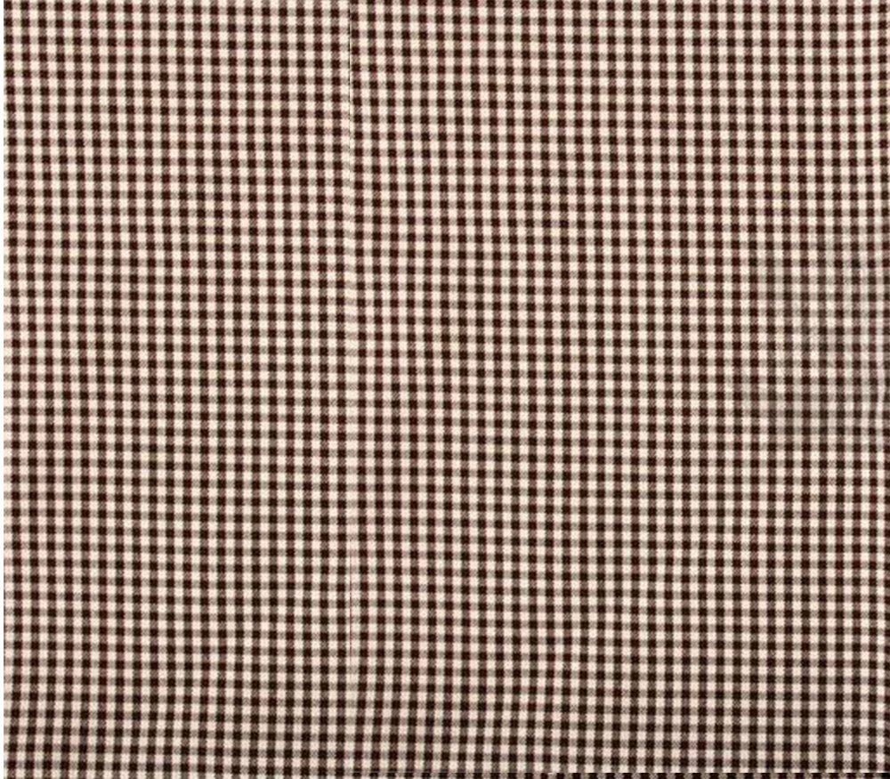 Poly Poplin Gingham Fabric Mini Checkers 58" Wide Sold by The Yard (Brown)