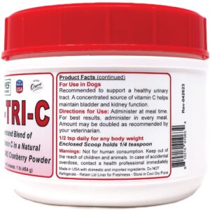 Dogzymes Cran Tri C Urinary Tract Support, Vitamin C Blend, 1418mg per Teaspoon (1 Pound)